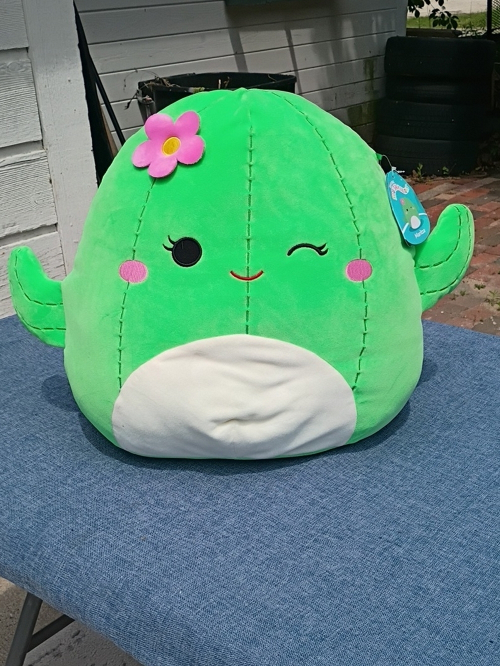 Squishmallows Green Cactus Maritza Plush with Pink Flower Accent